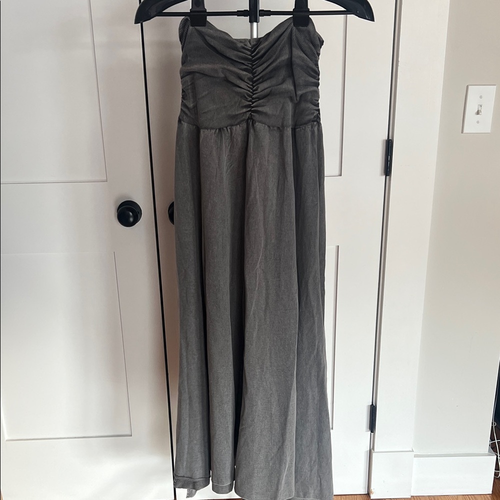 Free People Charcoal Strapless Maxi Skirt/Dress